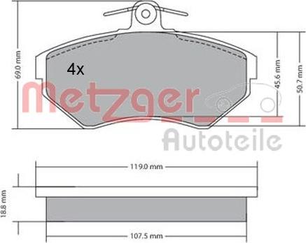 Metzger 1170214 - Bremžu uzliku kompl., Disku bremzes autodraugiem.lv