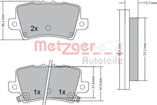 Metzger 1170288 - Bremžu uzliku kompl., Disku bremzes autodraugiem.lv