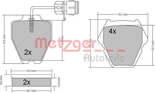Metzger 1170231 - Bremžu uzliku kompl., Disku bremzes autodraugiem.lv