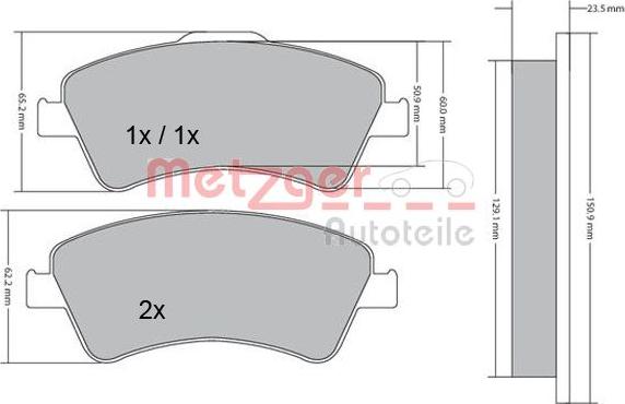 Metzger 1170220 - Bremžu uzliku kompl., Disku bremzes autodraugiem.lv
