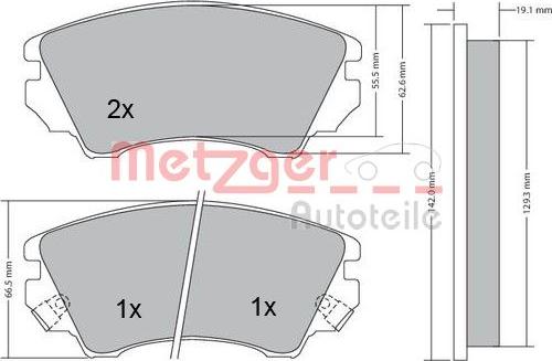 Metzger 1170221 - Bremžu uzliku kompl., Disku bremzes autodraugiem.lv