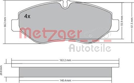 Metzger 1170271 - Bremžu uzliku kompl., Disku bremzes autodraugiem.lv