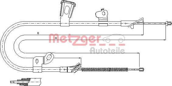 Metzger 17.1074 - Trose, Stāvbremžu sistēma autodraugiem.lv