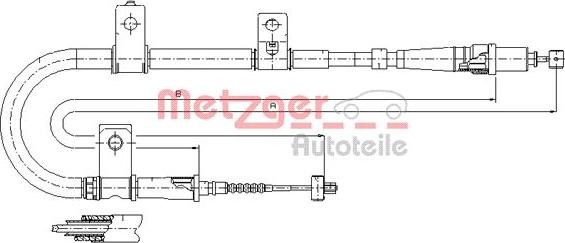 Metzger 17.2550 - Trose, Stāvbremžu sistēma autodraugiem.lv