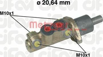 Metzger 202-039 - Galvenais bremžu cilindrs autodraugiem.lv