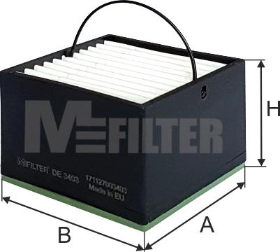 Mfilter DE 3403 - Degvielas filtrs autodraugiem.lv