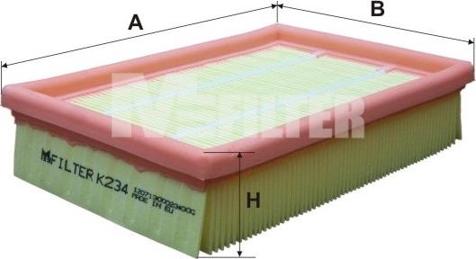 Mfilter K 234 - Gaisa filtrs autodraugiem.lv