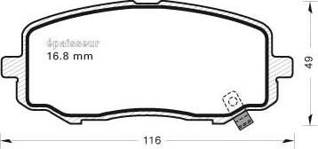 R Brake RB1937-071 - Bremžu uzliku kompl., Disku bremzes autodraugiem.lv