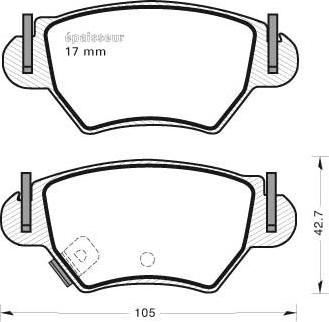 TOMEX brakes 14-12 - Bremžu uzliku kompl., Disku bremzes autodraugiem.lv