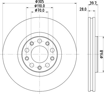 Mintex MDC2823C - Bremžu diski autodraugiem.lv
