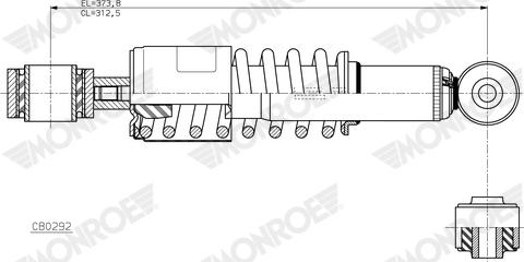 Monroe CB0292 - Demferis, Kabīnes stiprinājums autodraugiem.lv