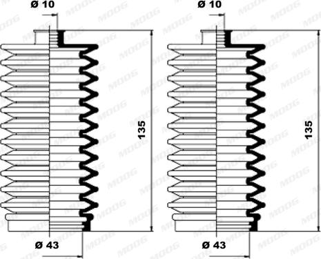 Moog K150093 - Putekļusargu komplekts, Stūres iekārta autodraugiem.lv