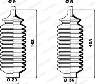 Moog K150053 - Putekļusargu komplekts, Stūres iekārta autodraugiem.lv