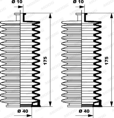 Moog K150011 - Putekļusargu komplekts, Stūres iekārta autodraugiem.lv