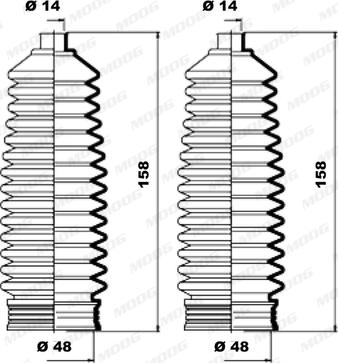Moog K150086 - Putekļusargu komplekts, Stūres iekārta autodraugiem.lv