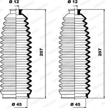 Moog K150080 - Putekļusargu komplekts, Stūres iekārta autodraugiem.lv