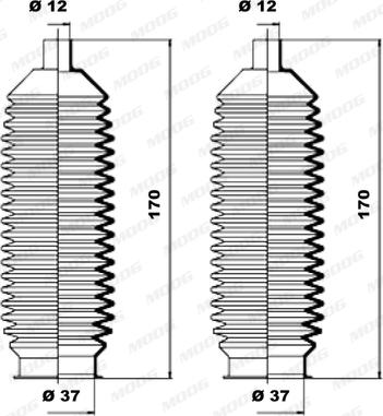 Moog K150035 - Putekļusargu komplekts, Stūres iekārta autodraugiem.lv