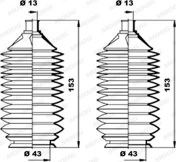 Moog K150194 - Putekļusargu komplekts, Stūres iekārta autodraugiem.lv