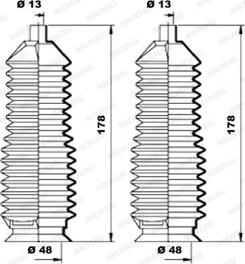 Moog K150169 - Putekļusargu komplekts, Stūres iekārta autodraugiem.lv