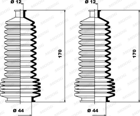Moog K150111 - Putekļusargu komplekts, Stūres iekārta autodraugiem.lv