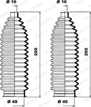 Moog K150127 - Putekļusargu komplekts, Stūres iekārta autodraugiem.lv