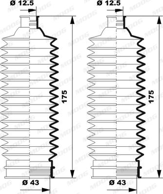 Moog K150250 - Putekļusargu komplekts, Stūres iekārta autodraugiem.lv