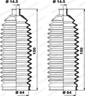 Moog K150230 - Putekļusargu komplekts, Stūres iekārta autodraugiem.lv