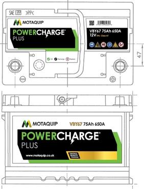 Motaquip VBY67 - Startera akumulatoru baterija autodraugiem.lv