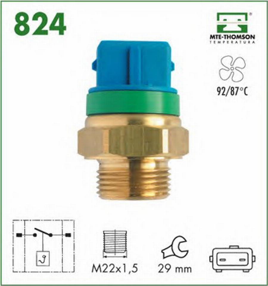 MTE-Thomson 824 - Termoslēdzis, Radiatora ventilators autodraugiem.lv