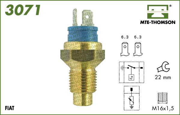 MTE-Thomson 3071 - Devējs, Dzesēšanas šķidruma temperatūra autodraugiem.lv