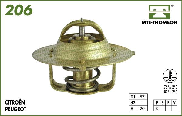 MTE-Thomson 206.75 - Termostats, Dzesēšanas šķidrums autodraugiem.lv