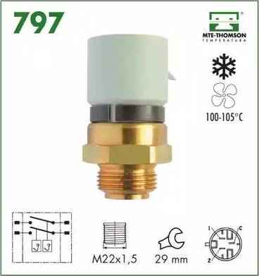 MTE-Thomson 797 - Termoslēdzis, Radiatora ventilators autodraugiem.lv
