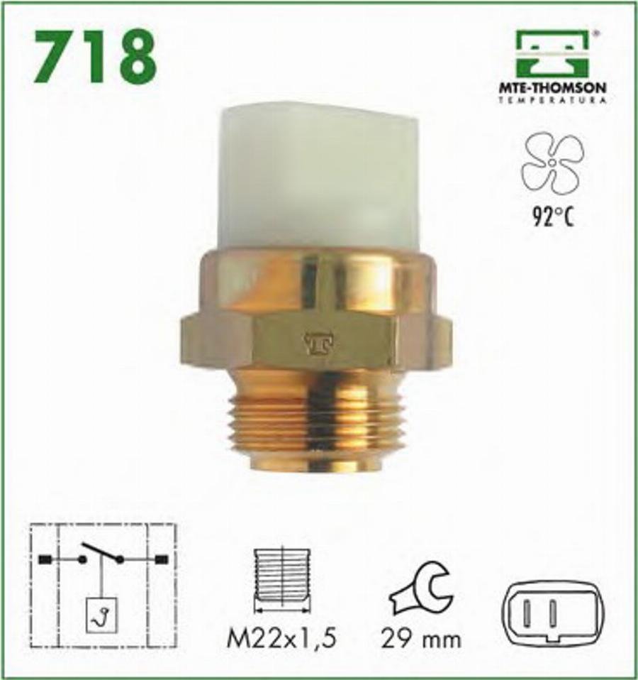 MTE-Thomson 718 - Termoslēdzis, Radiatora ventilators autodraugiem.lv