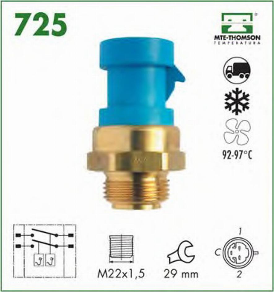 MTE-Thomson 725 - Termoslēdzis, Radiatora ventilators autodraugiem.lv