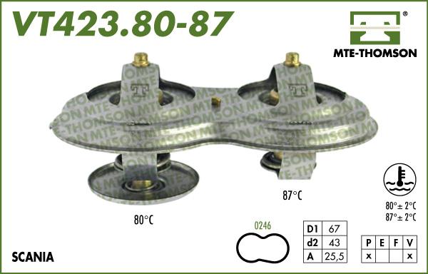 MTE-Thomson VT423.80/87 - Termostats, Dzesēšanas šķidrums autodraugiem.lv