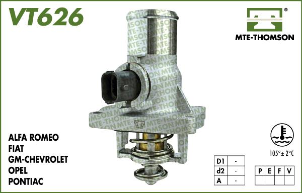 MTE-Thomson VT626.105 - Termostats, Dzesēšanas šķidrums autodraugiem.lv