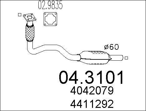 MTS 04.3101 - Katalizators autodraugiem.lv