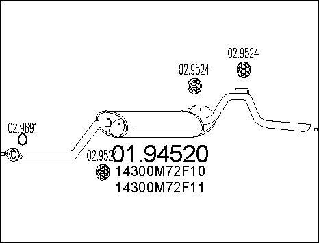 MTS 01.94520 - Izplūdes gāzu trokšņa slāpētājs (pēdējais) autodraugiem.lv