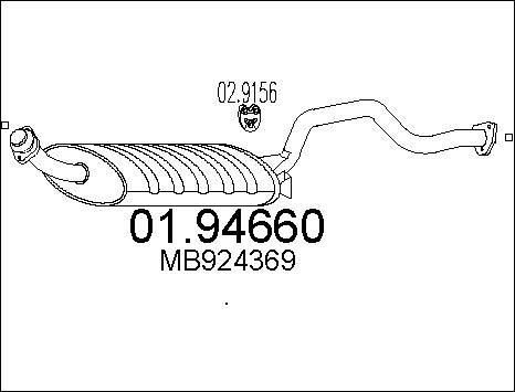 MTS 01.94660 - Izplūdes gāzu trokšņa slāpētājs (pēdējais) autodraugiem.lv