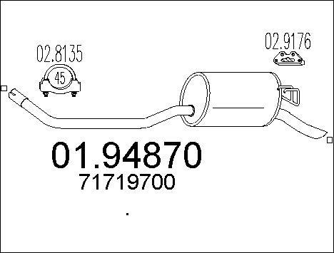 MTS 01.94870 - Izplūdes gāzu trokšņa slāpētājs (pēdējais) autodraugiem.lv