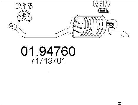 MTS 01.94760 - Izplūdes gāzu trokšņa slāpētājs (pēdējais) autodraugiem.lv