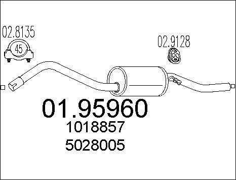 MTS 01.95960 - Izplūdes gāzu trokšņa slāpētājs (pēdējais) autodraugiem.lv