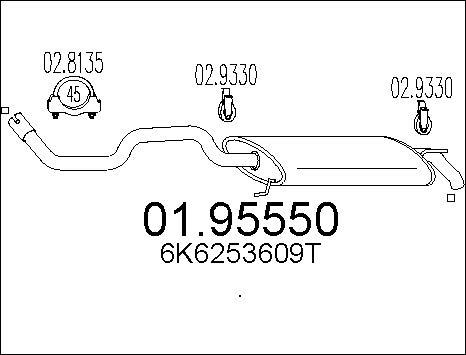 MTS 01.95550 - Izplūdes gāzu trokšņa slāpētājs (pēdējais) autodraugiem.lv