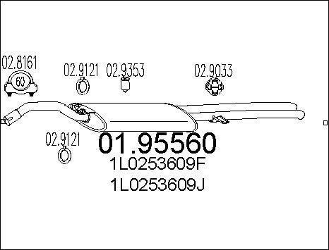 MTS 01.95560 - Izplūdes gāzu trokšņa slāpētājs (pēdējais) autodraugiem.lv