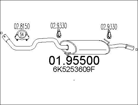 MTS 01.95500 - Izplūdes gāzu trokšņa slāpētājs (pēdējais) autodraugiem.lv