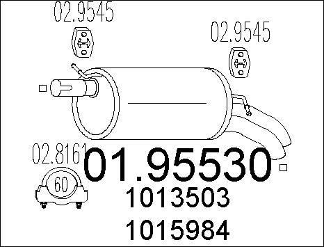 MTS 01.95530 - Izplūdes gāzu trokšņa slāpētājs (pēdējais) autodraugiem.lv