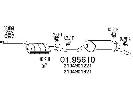 MTS 01.95610 - Izplūdes gāzu trokšņa slāpētājs (pēdējais) autodraugiem.lv
