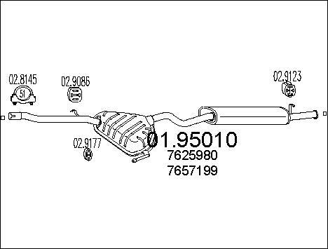 MTS 01.95010 - Izplūdes gāzu trokšņa slāpētājs (pēdējais) autodraugiem.lv