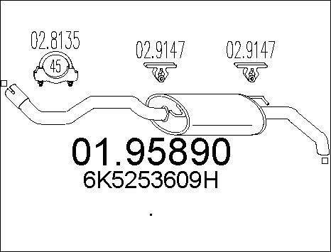 MTS 01.95890 - Izplūdes gāzu trokšņa slāpētājs (pēdējais) autodraugiem.lv