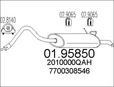 MTS 01.95850 - Izplūdes gāzu trokšņa slāpētājs (pēdējais) autodraugiem.lv